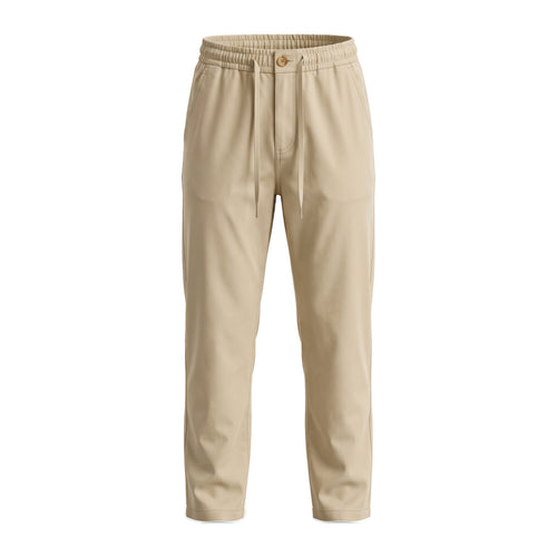 Boys' Drawstring Gabardine Pants – Light Beige, front