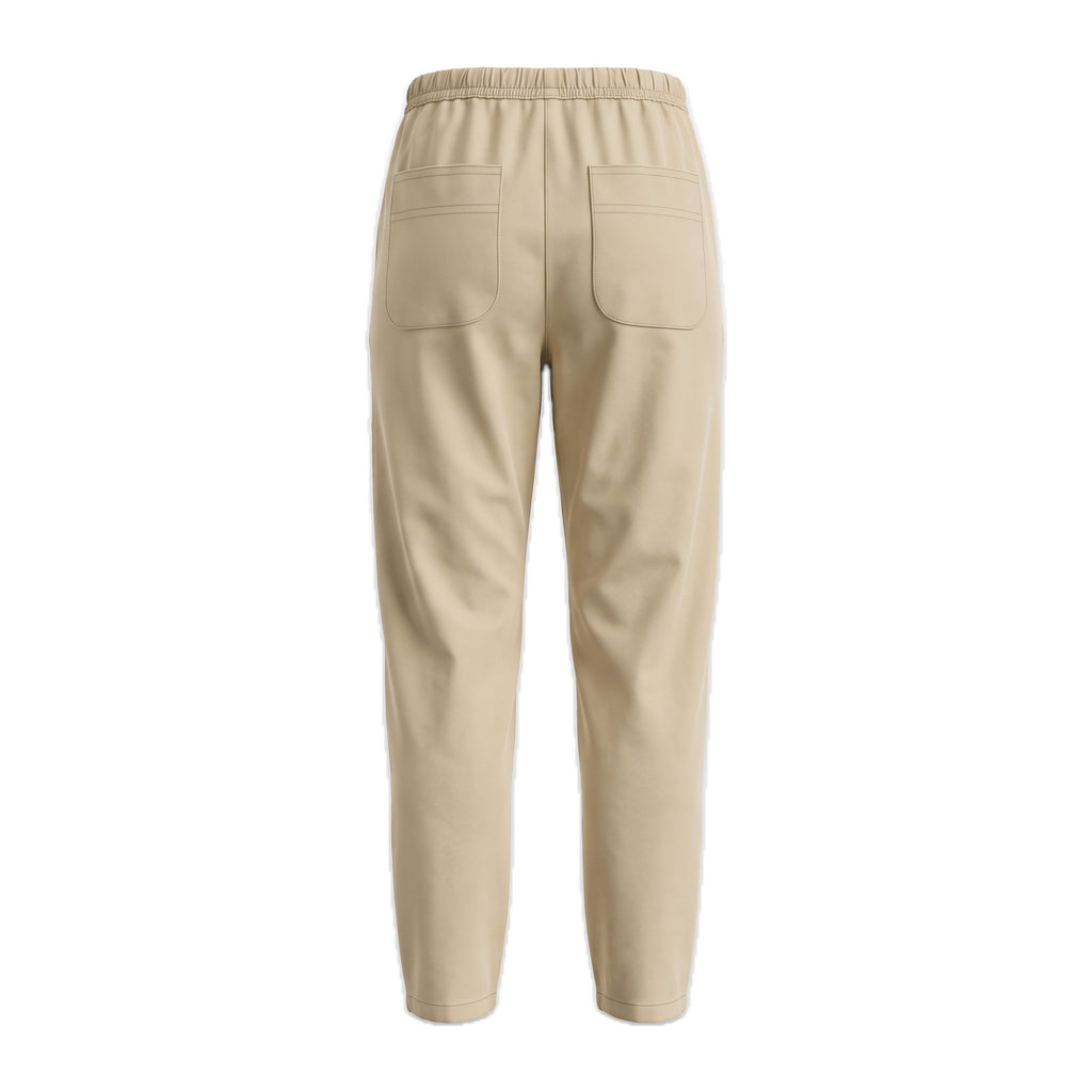 Boys' Drawstring Gabardine Pants – Light Beige, back