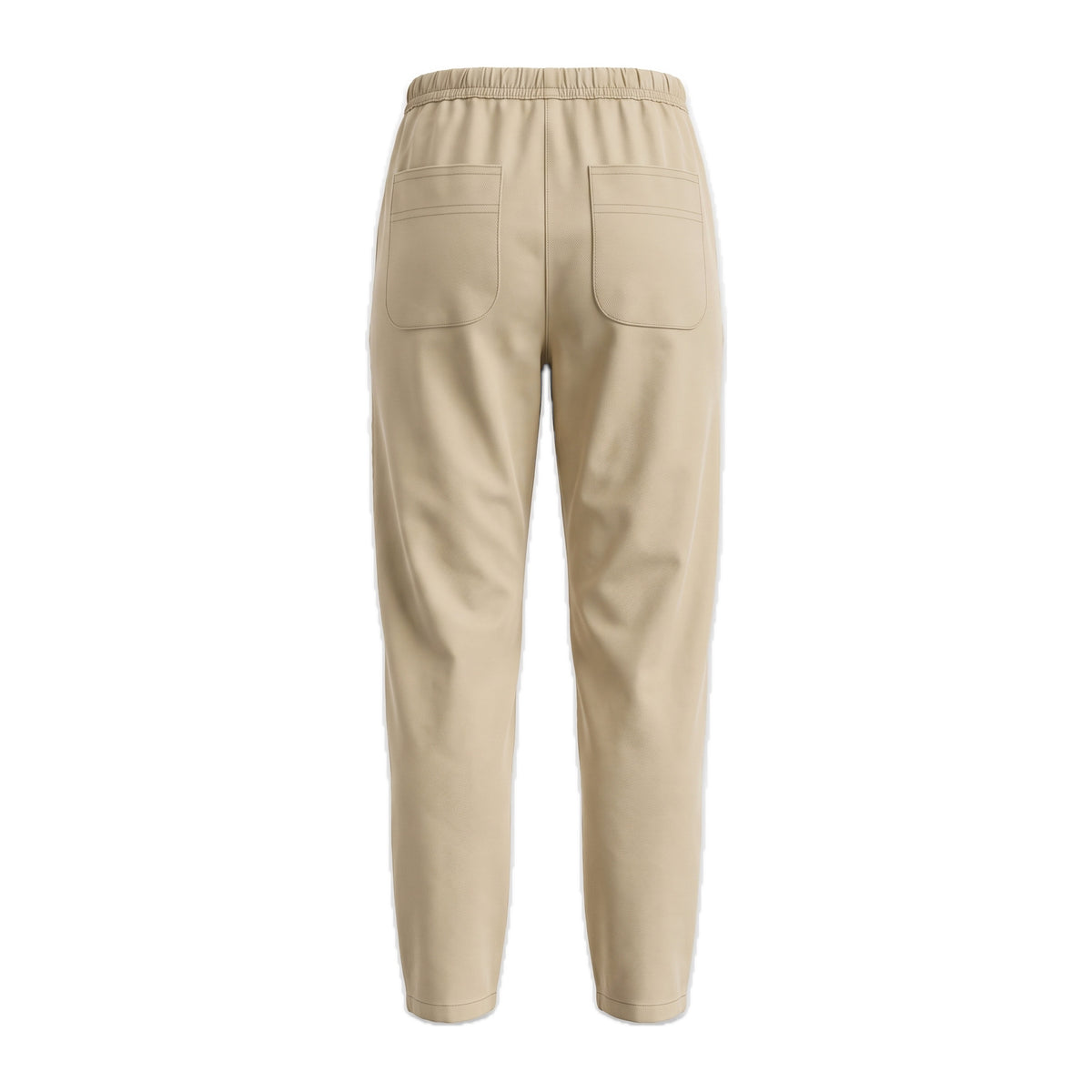 Boys' Drawstring Gabardine Pants – Light Beige, back