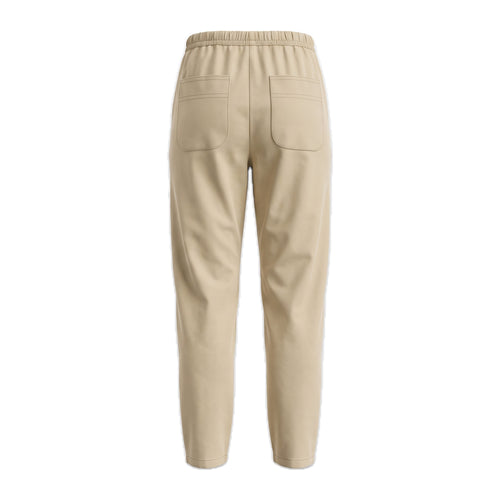 Boys' Drawstring Gabardine Pants – Light Beige, back