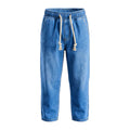 Boys' Rope Drawstring Jeans – Medium Blue, front