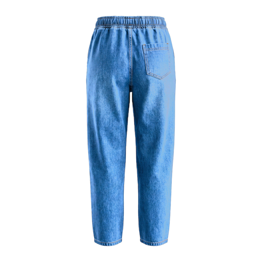 Boys' Rope Drawstring Jeans – Medium Blue, back