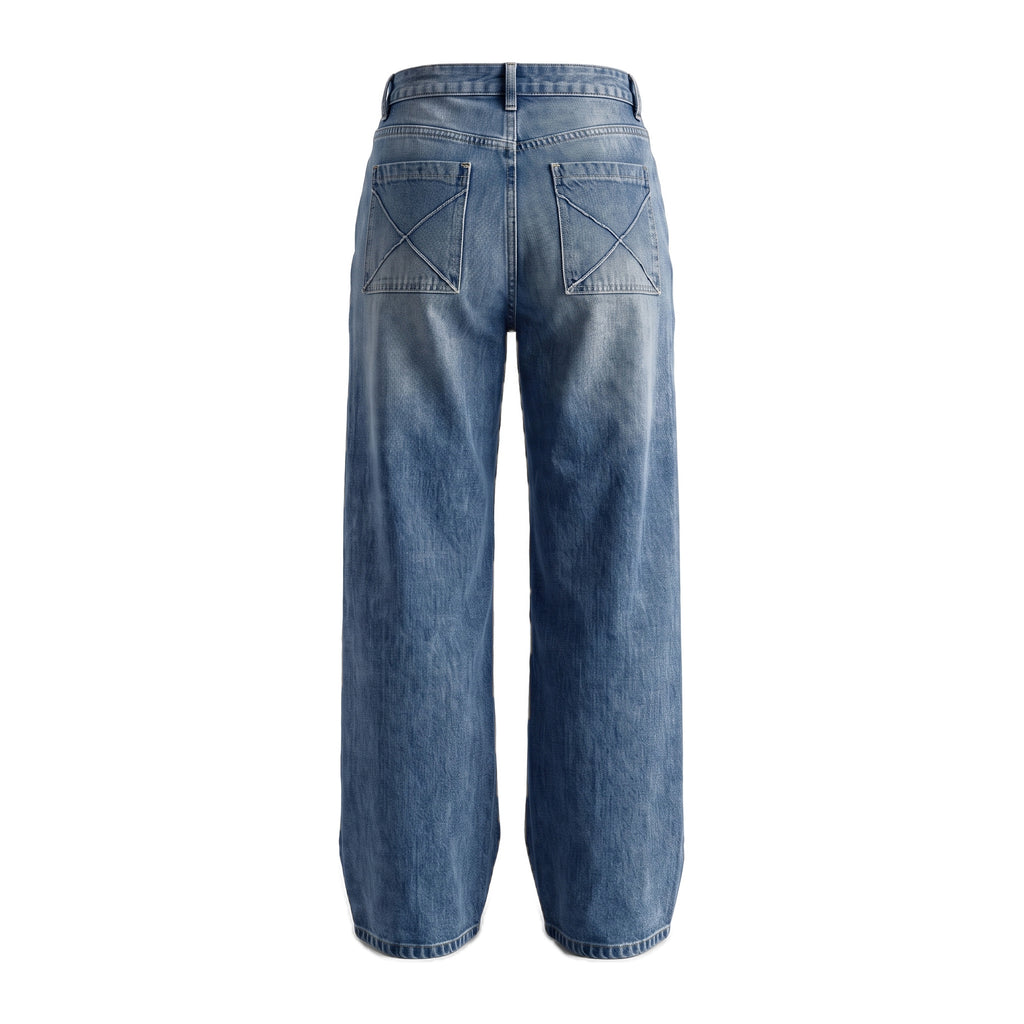 Boys' X-Pocket Wide Jeans – Vintage Wash, back