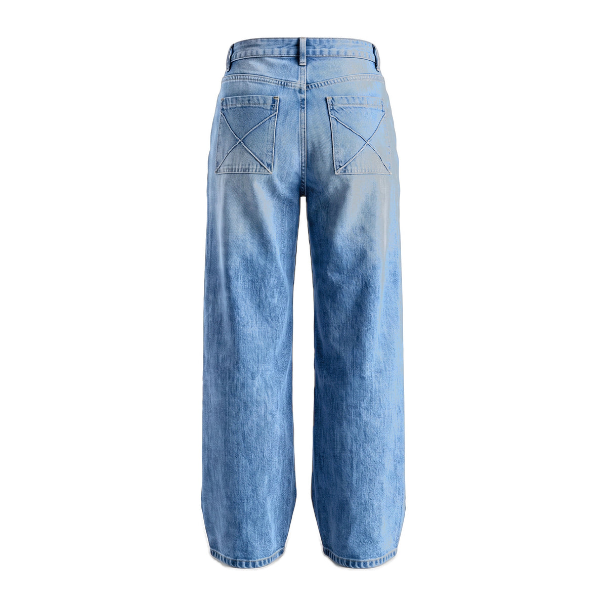 Boys' X-Pocket Wide Jeans – Light Blue, back