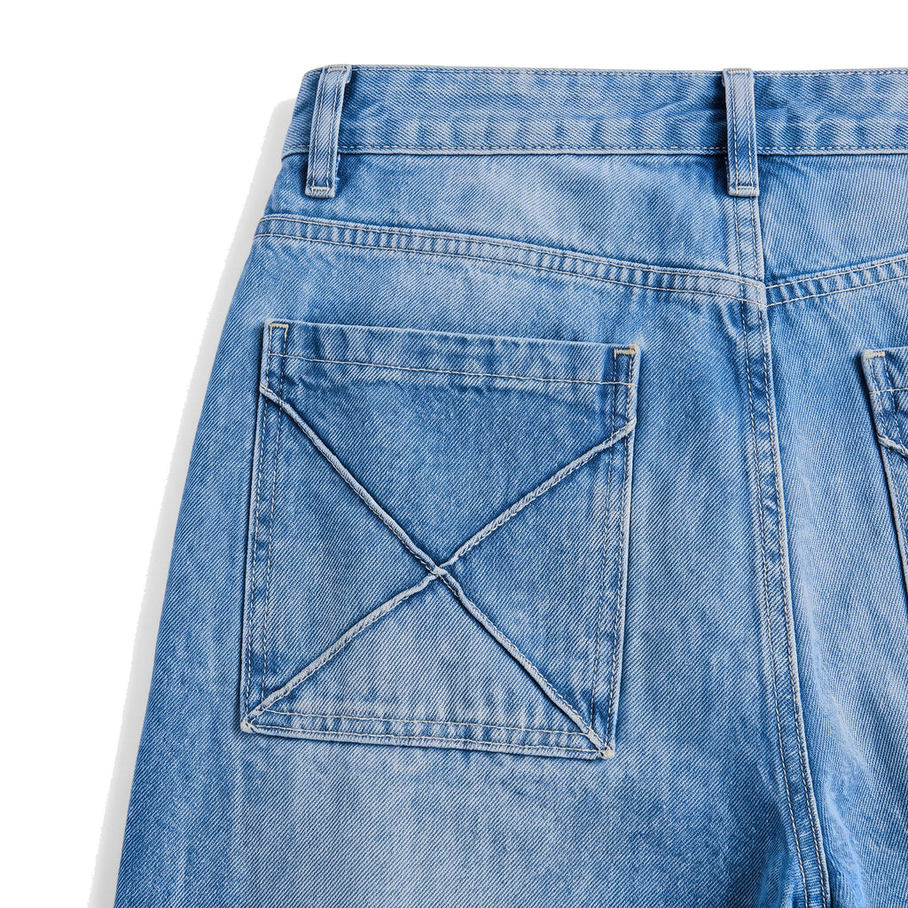 Boys' X-Pocket Wide Jeans – Light Blue, back X pocket close-up