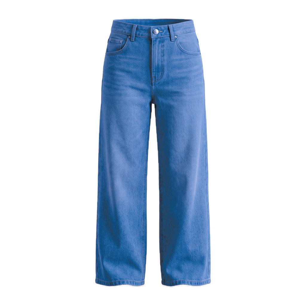 Boys' X-Pocket Wide Jeans – Medium Blue, front
