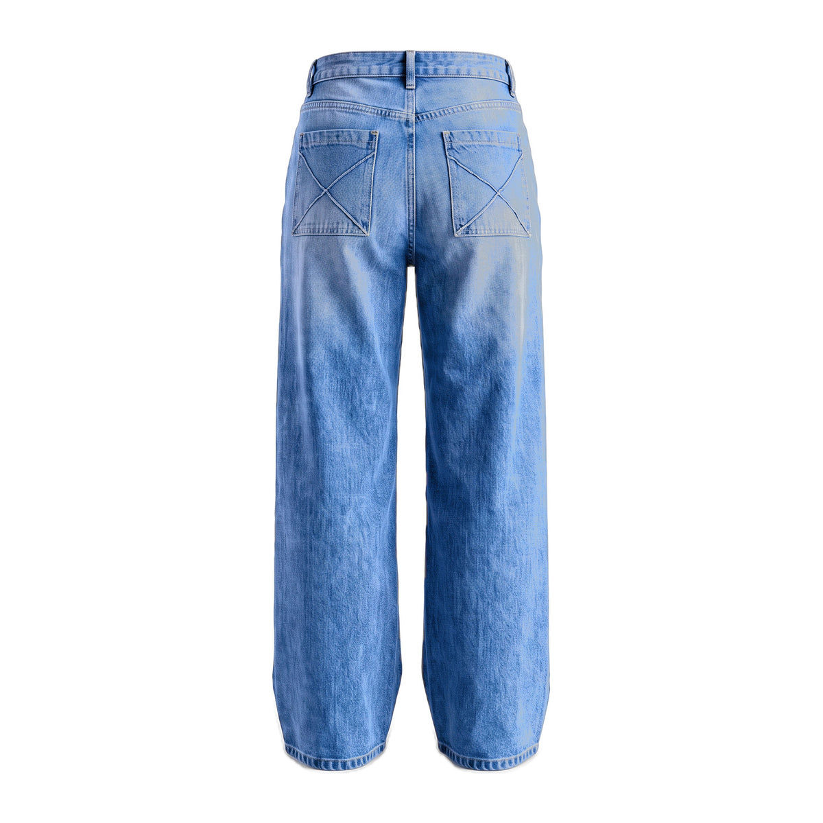 Boys' X-Pocket Wide Jeans – Medium Blue, back