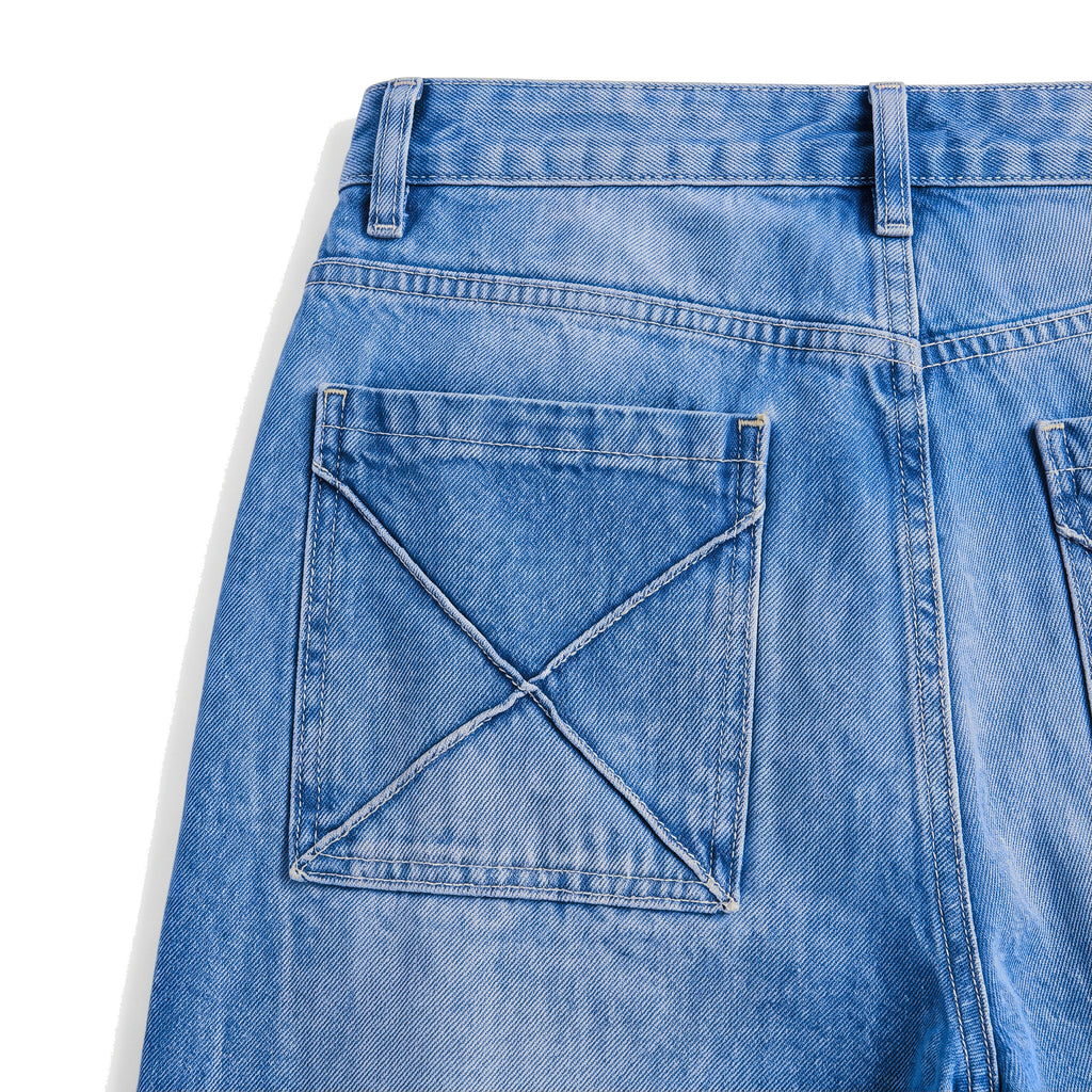 Boys' X-Pocket Wide Jeans – Medium Blue, back X pocket close-up