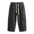 Boys' Cargo Jeans – Black, front