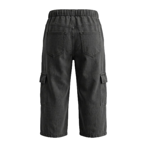 Boys' Cargo Jeans – Black, back