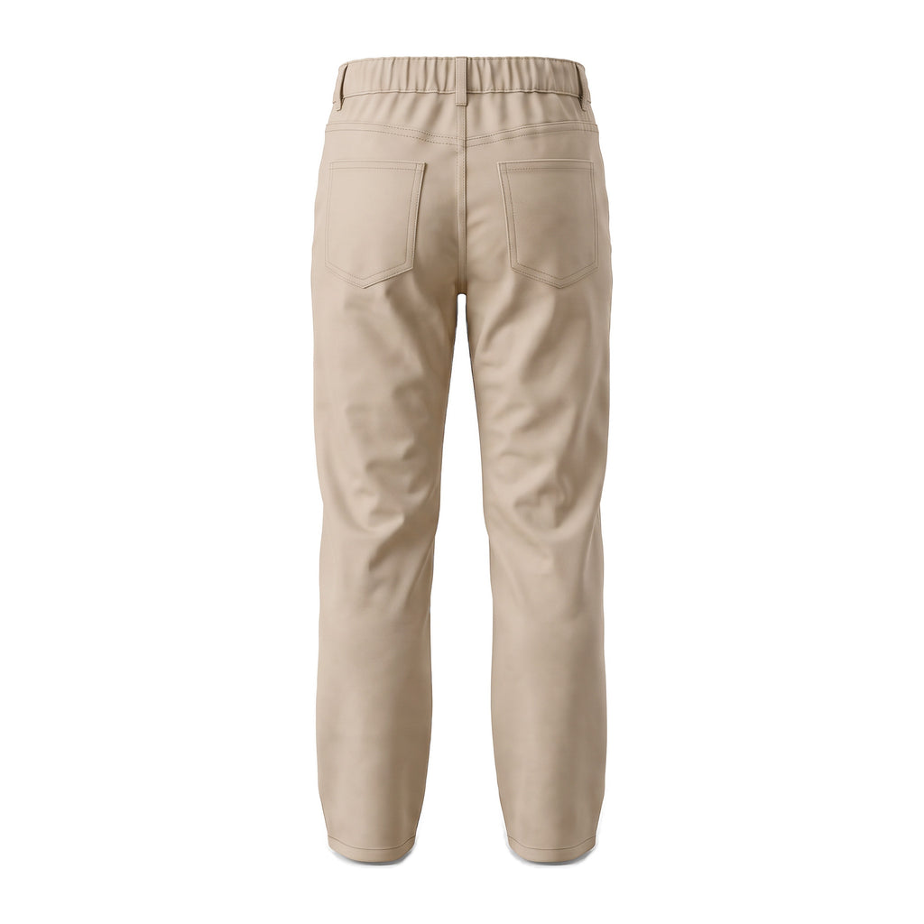 Boys' Five-Pocket Gabardine Pants – Light Beige, back