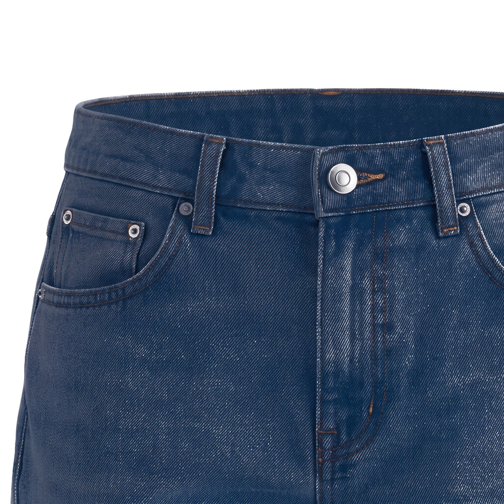 Boys' Tapered Jeans – Dark Blue, waistband close-up