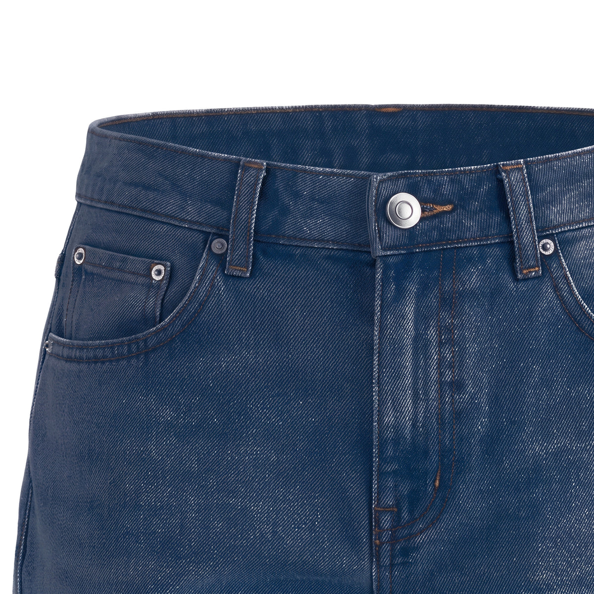 Boys' Tapered Jeans – Dark Blue, waistband close-up