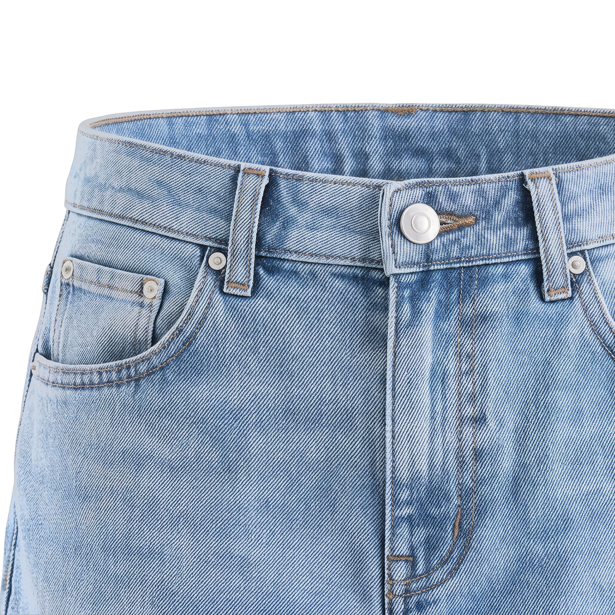 Boys' Tapered Jeans – Medium Blue, waistband close-up