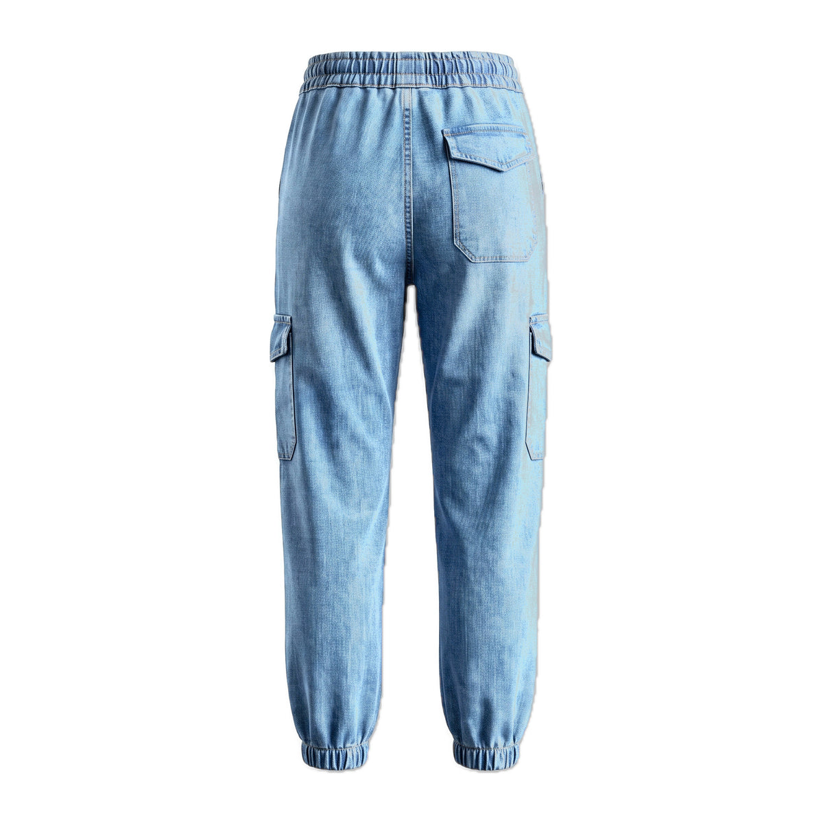 Girls' Cargo Jogger Jeans – Light Blue, back