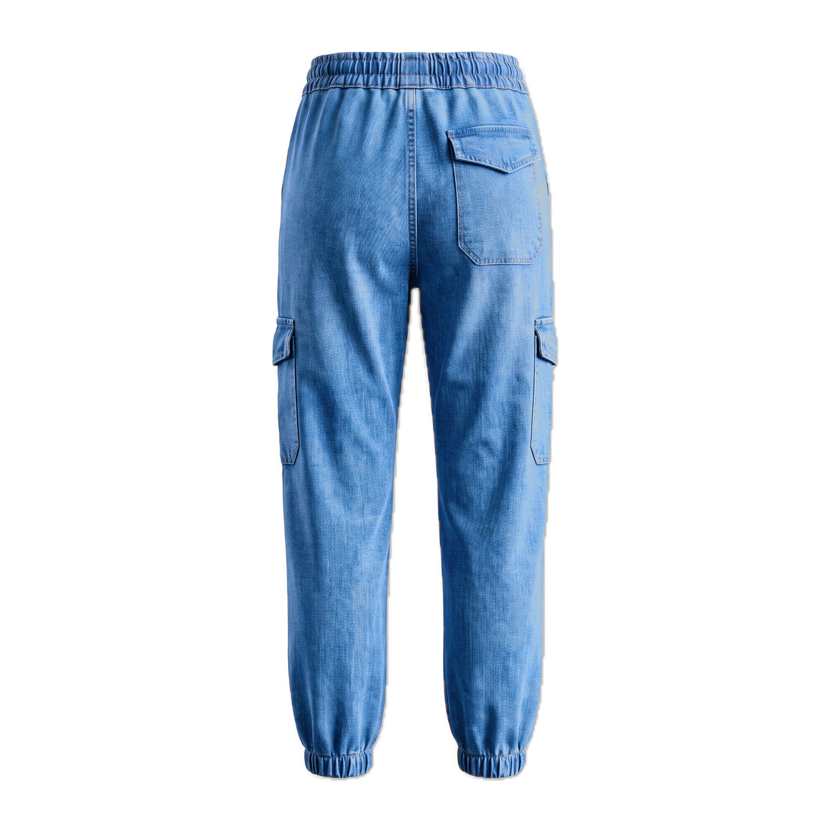 Girls' Cargo Jogger Jeans – Medium Blue, back