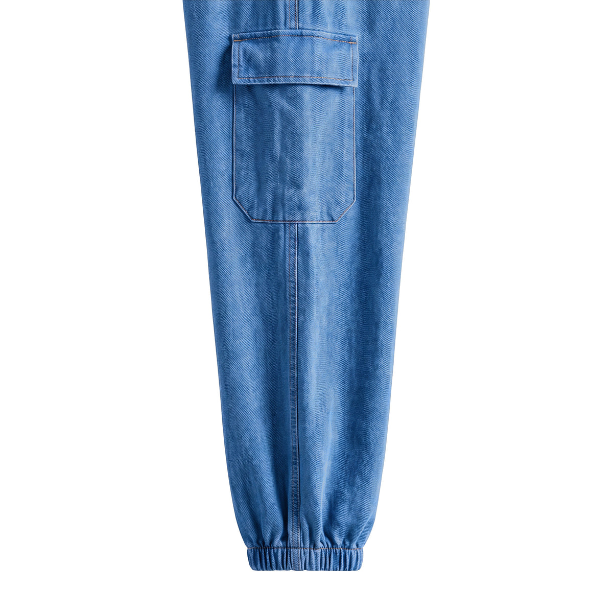 Girls' Cargo Jogger Jeans – Medium Blue, cuff close-up