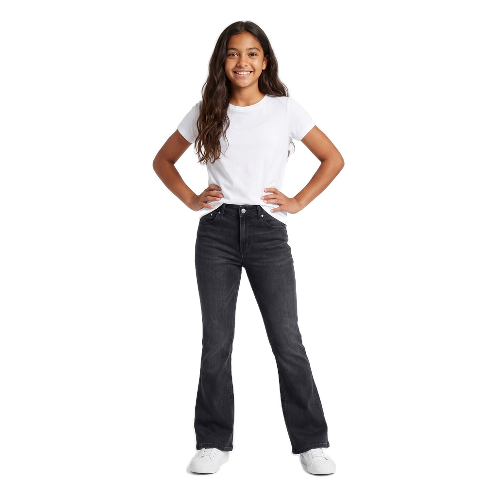 Girls' Flare Jeans – Black, worn, age 14