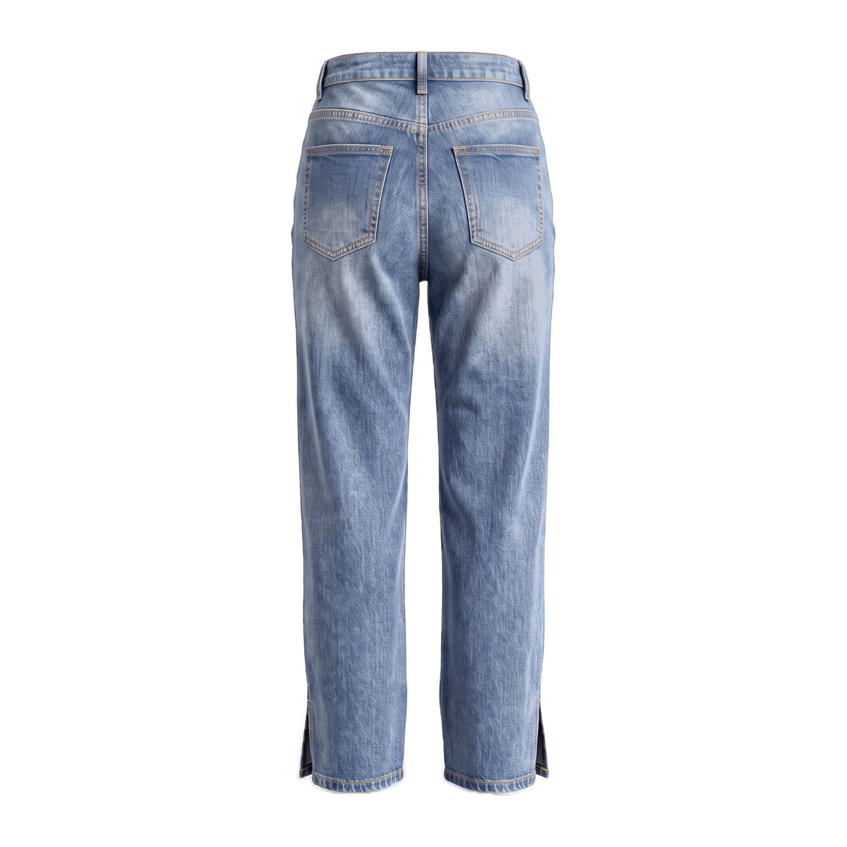 Girls' Side-Slit Straight Jeans – Vintage Wash, back