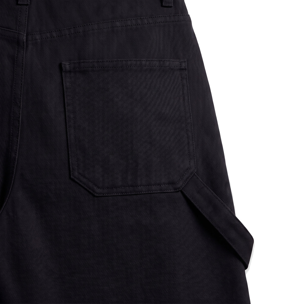 Girls' Rope Belt Wide-Leg Pants – Black, back pocket close-up
