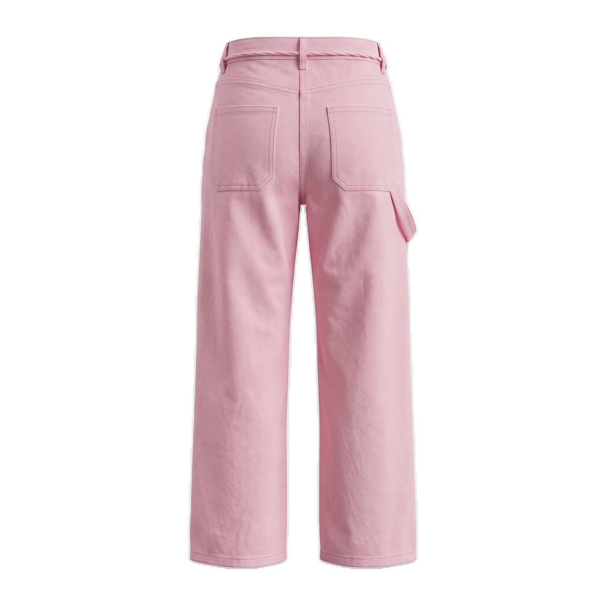 Girls' Rope Belt Wide-Leg Pants – Pink, back