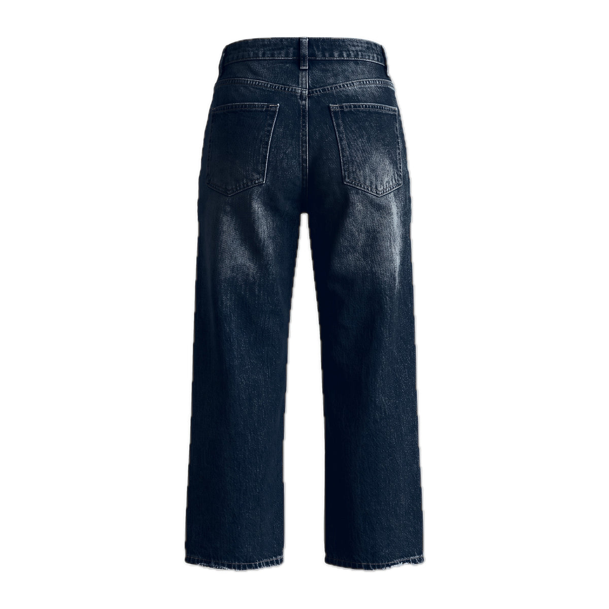 Girls' Frayed Flower Jeans – Dark Blue, back